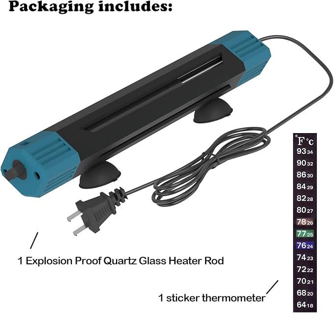 Aquarium Heater - Rapid Heating,Energy-Saving,Anti-Dry Protection,Intelligent Thermostat,500W Fish Tank Water Heater