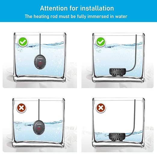 Compact Submersible Aquarium Heater, Mini Fish Tank Heater 50W/100W, External Temperature Controller, Used for 1-20 Gallon (50W(2-8 gallons))
