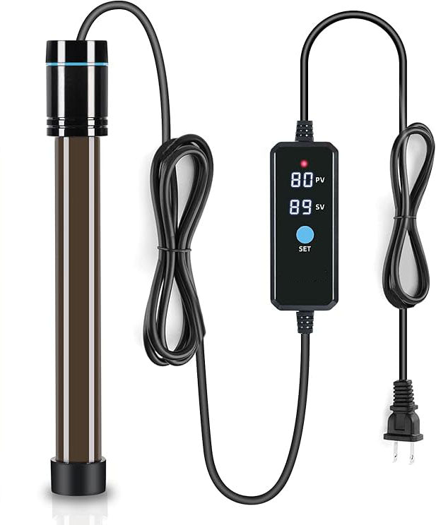 300W Submersible Aquarium Heater, Adjustable Fish Tank Heater with Digital Display External Controller, Overheat Protection and Free Thermometer for 40-60 Gallons Freshwater and Saltwater Tank