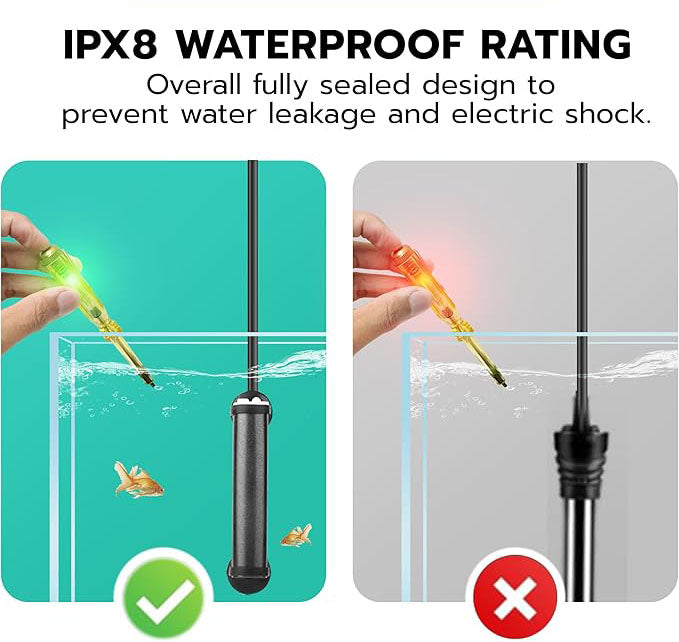 75W Aquarium Heater, 5 Temperature Modes for 5-15 Gallon Betta Fish Tank Heater, 78°F Mini Submersible 5 Buttons Temperature Constant Easily Setting, Freshwater & Saltwater Tanks