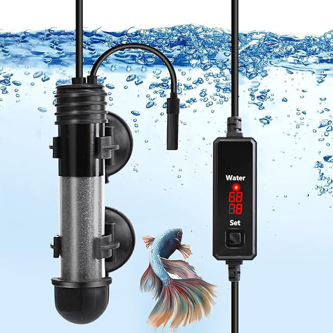 Small Aquarium Heater 25W,Fish Tank Heater for 1-5 Gallon,Suitable for Freshwater and Marine Saltwater,Dual Digital Display Controller, Mini Water Heater,for Betta/Turtle Tank
