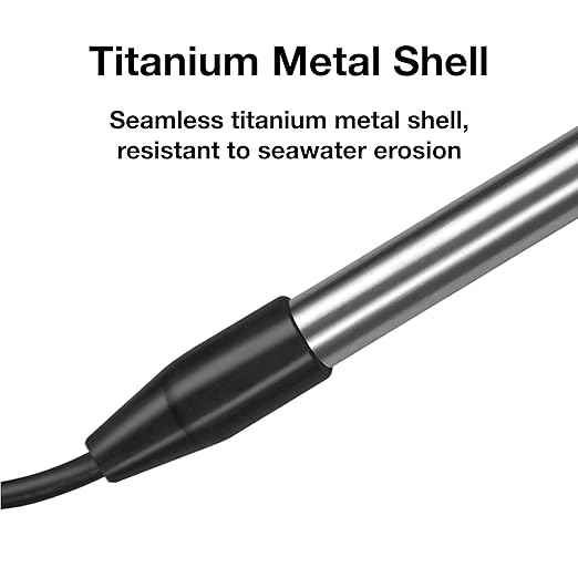 1300W Titanium Fully Submersible Portable Electric Immersion Water Heater,Bucket Water Heater,Seawater Heater for Fish Tank,Seawater Aquaculture,100% Protection Against Seawater Salt Corrosion