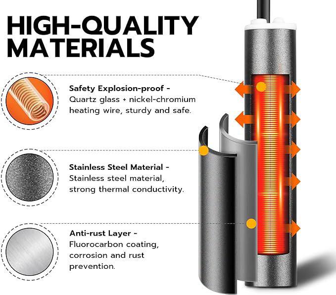 75W Aquarium Heater, 5 Temperature Modes for 5-15 Gallon Betta Fish Tank Heater, 78°F Mini Submersible 5 Buttons Temperature Constant Easily Setting, Freshwater & Saltwater Tanks