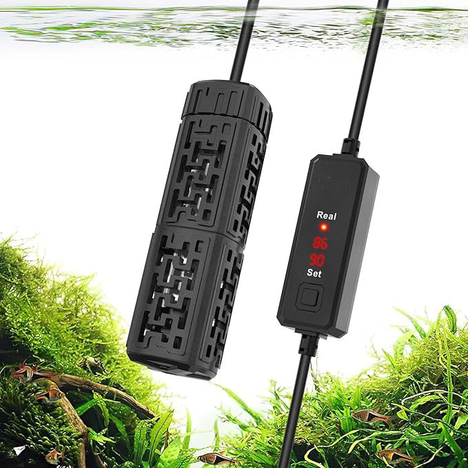 Fish Tank Heater,Aquarium Heater 50W 150W 250W 400W 500W 800W for 3-220 Gal,Set Temperature 59℉-93℉ Temperature Accuracy,Out of Water or High Temperature Automatic Power Off (50W to 3-10 gal)